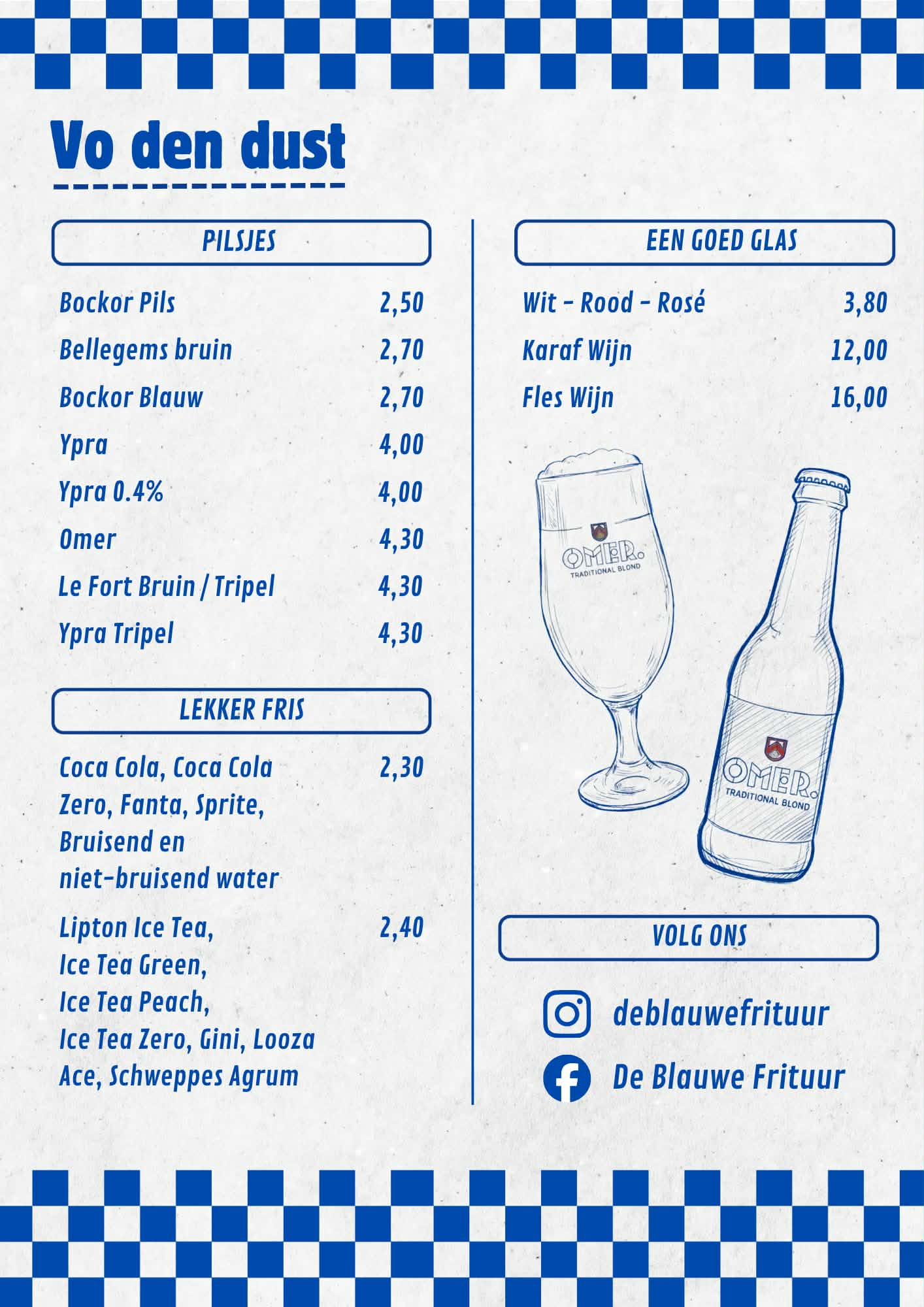 Menu De Blauwe Frituur - Dranken