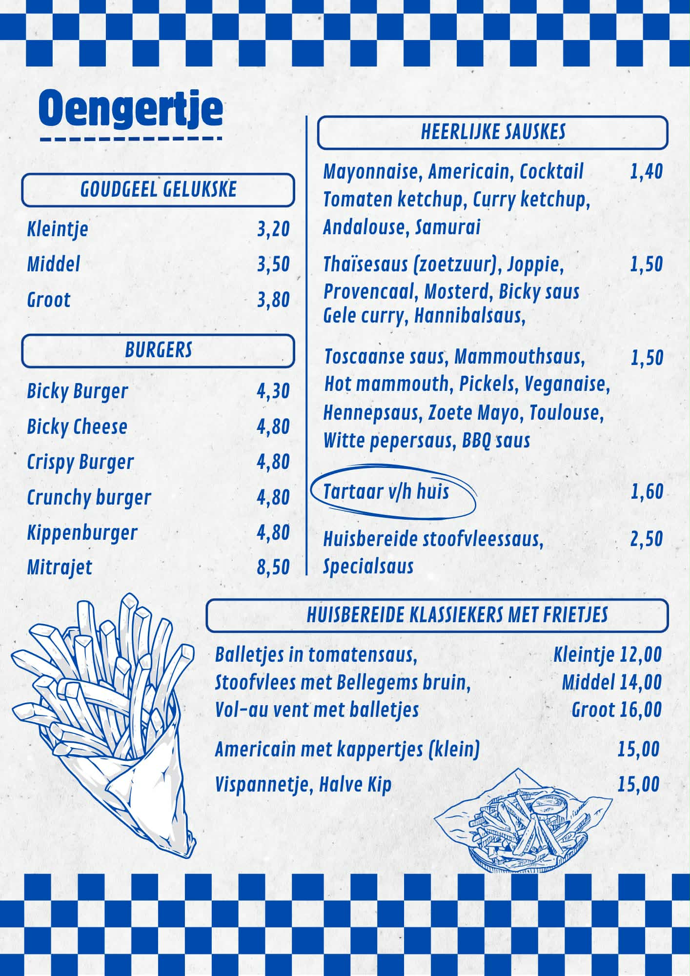 Menu De Blauwe Frituur - Oengertje