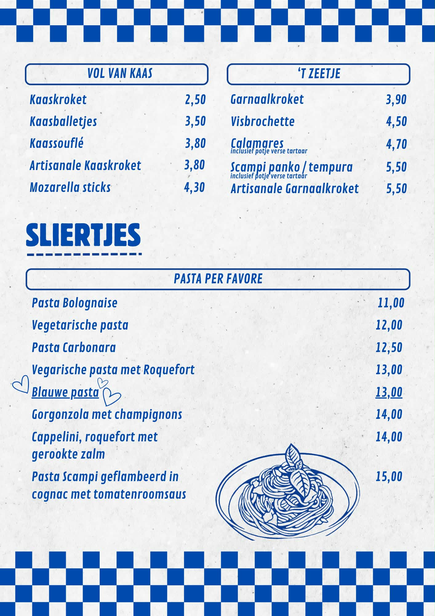 Menu De Blauwe Frituur - Sliertjes