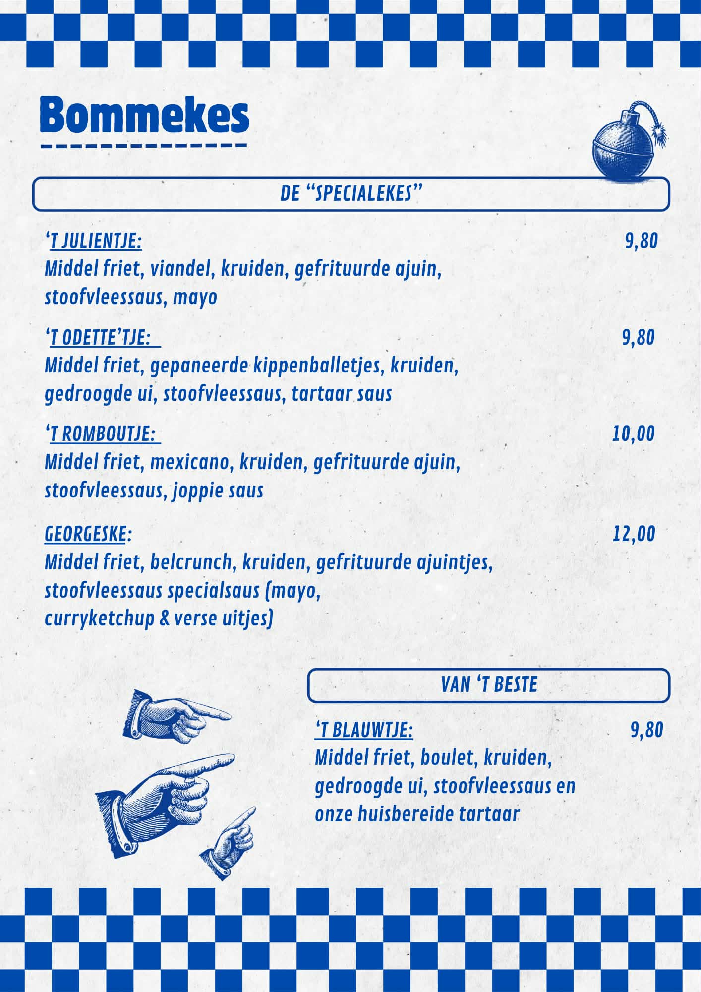 Menu De Blauwe Frituur - Bommekes