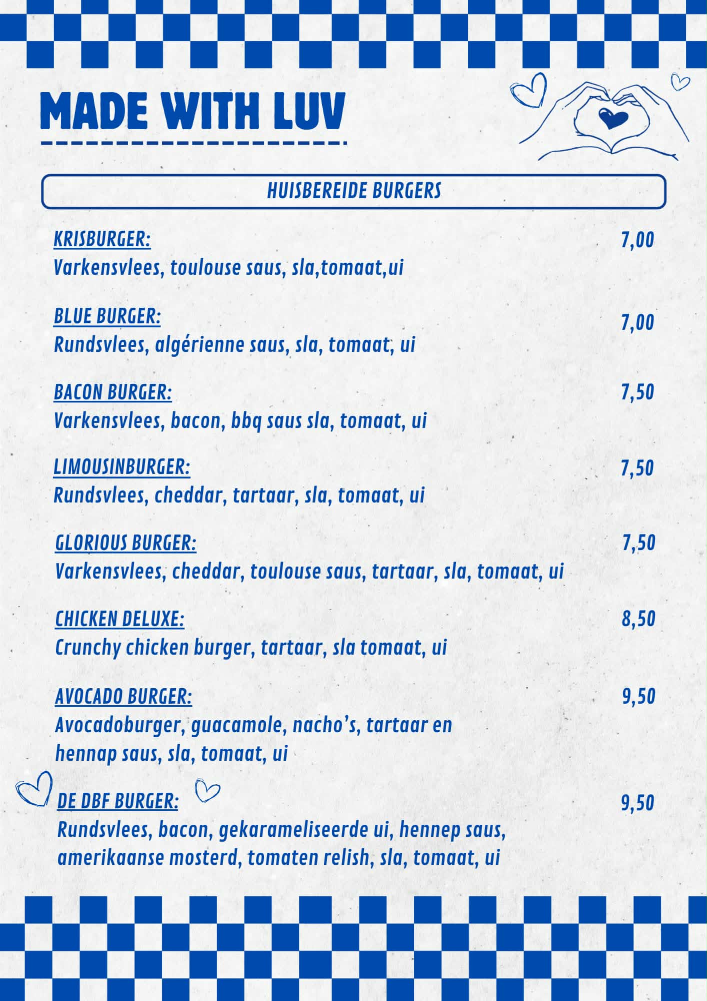 Menu De Blauwe Frituur - Made with love