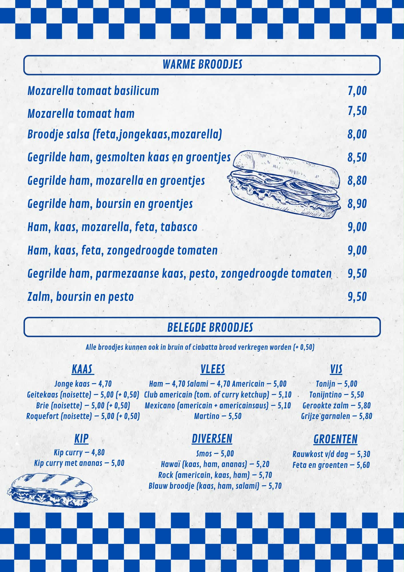 Menu De Blauwe Frituur - Broodjes