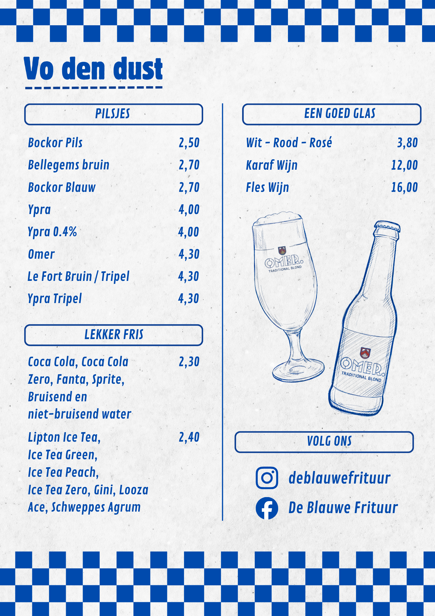Menu De Blauwe Frituur - Dranken