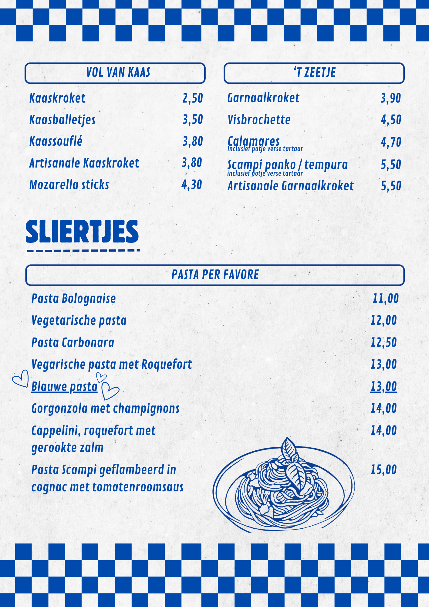 Menu De Blauwe Frituur - Sliertjes