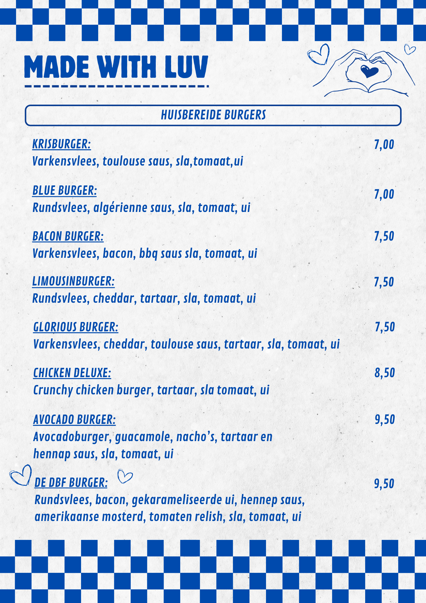 Menu De Blauwe Frituur - Made with love